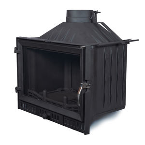 Cheminée en fonte intégrée. Poêle à bois moderne à insérer. Certifié CE - Product Image 4