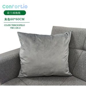 Cuscino in Velluto Olandese 60*60 Grigio, Elegante Cuscino per Seduta - Product Image 1