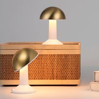 Lampe de bureau LED moderne rotative en forme de champignon avec batterie rechargeable 2000 mAh, intensité réglable, veilleuse portable pour chambre à coucher, lampe de chevet