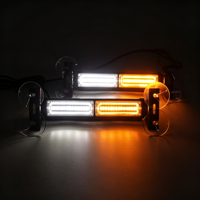 Barre lumineuse d'avertissement LED 2-en-1 40W avec ventouse pour pare-brise avant et arrière, boîtier en aluminium, clignotant multicolore pour camion