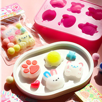 Jouet Squishy Kawaii pour animaux de compagnie, anti-stress, à presser, forme d'animal, mignon