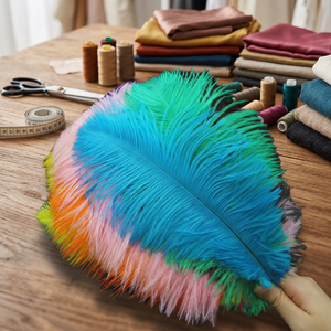 แผ่นขนนกกระจอกเทศหลากสีสำหรับตกแต่งงานแต่งงานและงานฝีมือ - Product Image 1