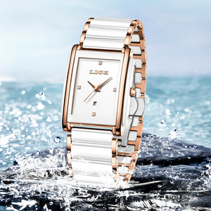 Reloj Cuadrado de Cerámica LIGE LG89188 para <span class=keywords><strong>Mujer</strong></span>, Elegante Reloj de Cuarzo Analógico, Diseño de Moda Ejecutiva, Reloj de Lujo con Caja de Regalo - Product Image 4