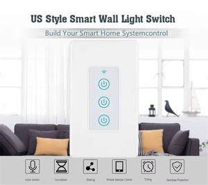 Interrupteur mural intelligent Wi-Fi 3 gangs MT-1231MN11 Matter avec panneau tactile en verre (norme US) – Prise en charge de la commande vocale et de la télécommande via application - Product Image 5