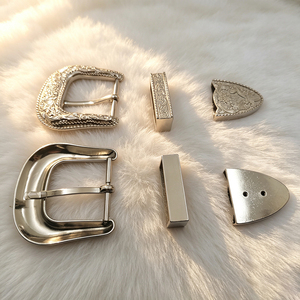 Hebilla de cinturón de aleación de tres piezas de 25 mm, simple y moderna, con aguja lisa para mujer, decorativa blanca no tóxica - Product Image 4