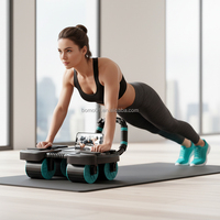 Zoshine Nuevo y Duradero Rodillo Abdominal de 4 Ruedas para Entrenamiento Muscular, Máquina Deslizante de EVA, Rodillo Abdominal 4 en 1, Directo de Fábrica