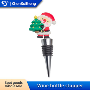Christmas Wine <b>Stoppers</b> Santa Claus Snowman Plastic Bottle <b>Stopper</b> Set For Holiday Decor - Product Image 4
