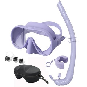 Snorkel Kit With Mask And Snorkel Silicone Diving Goggles Anti Fog Tempered Glass Adult Size With Storage Case - Product Image 1