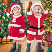 Vente flash - Ensemble de vêtements de fête en polyester de la marque BAIGE pour enfants, garçons et filles, costume de Père Noël, costume de Noël pour bébé