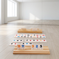Jeu de société éducatif personnalisé avec cartes de Mahjong israélien, cartes de Rummy à chiffres, dominos Mexican Train, base en bois et sac de voyage