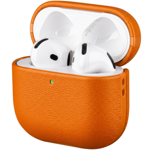 Custodia Protettiva di Lusso in Vera Pelle per <span class=keywords><strong>AirPods</strong></span> 1/2/3/4 con Logo Personalizzato - Ingrosso Fabbrica - Product Image 1
