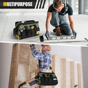 भारी शुल्क उपकरण बैग 15 इंच, 16-पॉकेट पोर्टेबल उपकरण बॉक्स आयोजक भंडारण, बड़े जिपर के साथ सामरिक टोटे बैग - Product Image 5