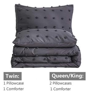 Ensemble de couette Queen (<span class=keywords><strong>90x90</strong></span> pouces) 3 pièces-Couette légère en coton jacquard doux avec 2 taies <span class=keywords><strong>d</strong></span>'<span class=keywords><strong>oreiller</strong></span> - Product Image 6