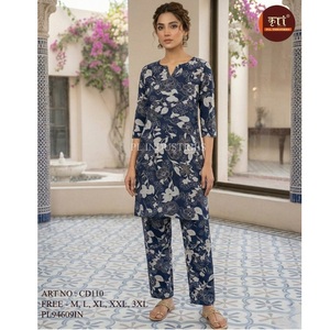 Ensemble haut et bas en coton pour femme, très demandé, pour occasions spéciales, design élégant, fournisseur en gros - Product Image 1