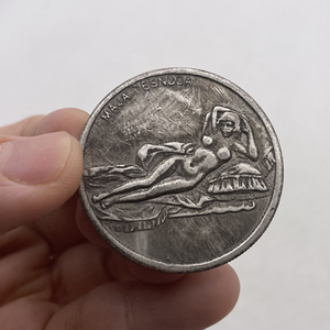 1 pièce, pièce de monnaie artisanale Da Vinci 1452-1519, pièce de monnaie en argent, collection commémorative, pièces de monnaie anciennes, cadeau commémoratif, cadeau Da Vinci - Product Image 3