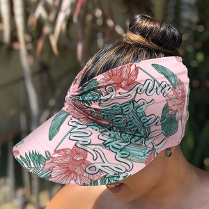 Casquette <span class=keywords><strong>de</strong></span> soleil unisexe respirante imprimée à large bord, protection UV, visière ouverte pour l'été, la plage, la natation, utilisation toutes saisons - Product Image 3