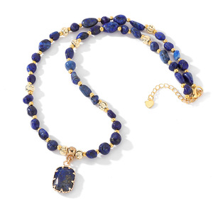 Collar con Colgante Geométrico Chapado en Oro con Cuentas de Ojo de Tigre y Amatista, Piedra Curativa, para Unisex - Product Image 5