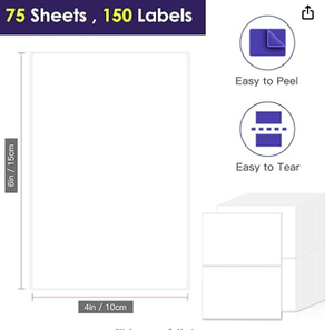 Étiquettes vierges en papier synthétique 4"x6" faciles à décoller et à déchirer sans résidu, surface inscriptible pour l'expédition et l'inventaire - Product Image 2