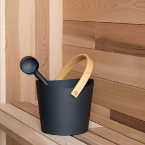 サウナ 用品 ブラック アルミ製 サウナ バケツ と ラドル セット - Product Image 4