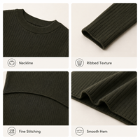 Robe de maternité et d'allaitement côtelée en maille, manches longues, avec ouverture pour l'allaitement, style moulant mi-long, vente en gros d'usine, OEM ODM