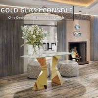 Xuanzhen Mobilier de salon Or Entrée Couloir Console Table Moderne De Luxe En Acier Inoxydable Hôtel