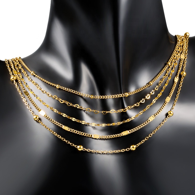 High Quality Custom Fine Chain 18k Gold Link Necklace Chain Women Accessories Jewelry Making