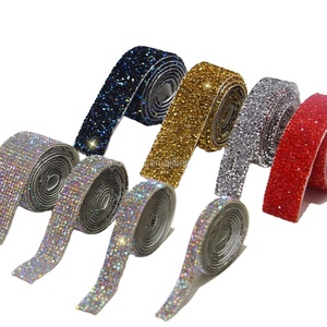 도매 10mm, 15mm, 20mm, 30mm 레진 라인스톤 장식용 DIY 자가 접착 크리스탈 스트립 - Product Image 1