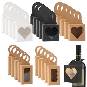 Boîtes pliables en papier kraft pour bonbons et biscuits, emballage de boîtes à vin avec fenêtre transparente - Product Image 1