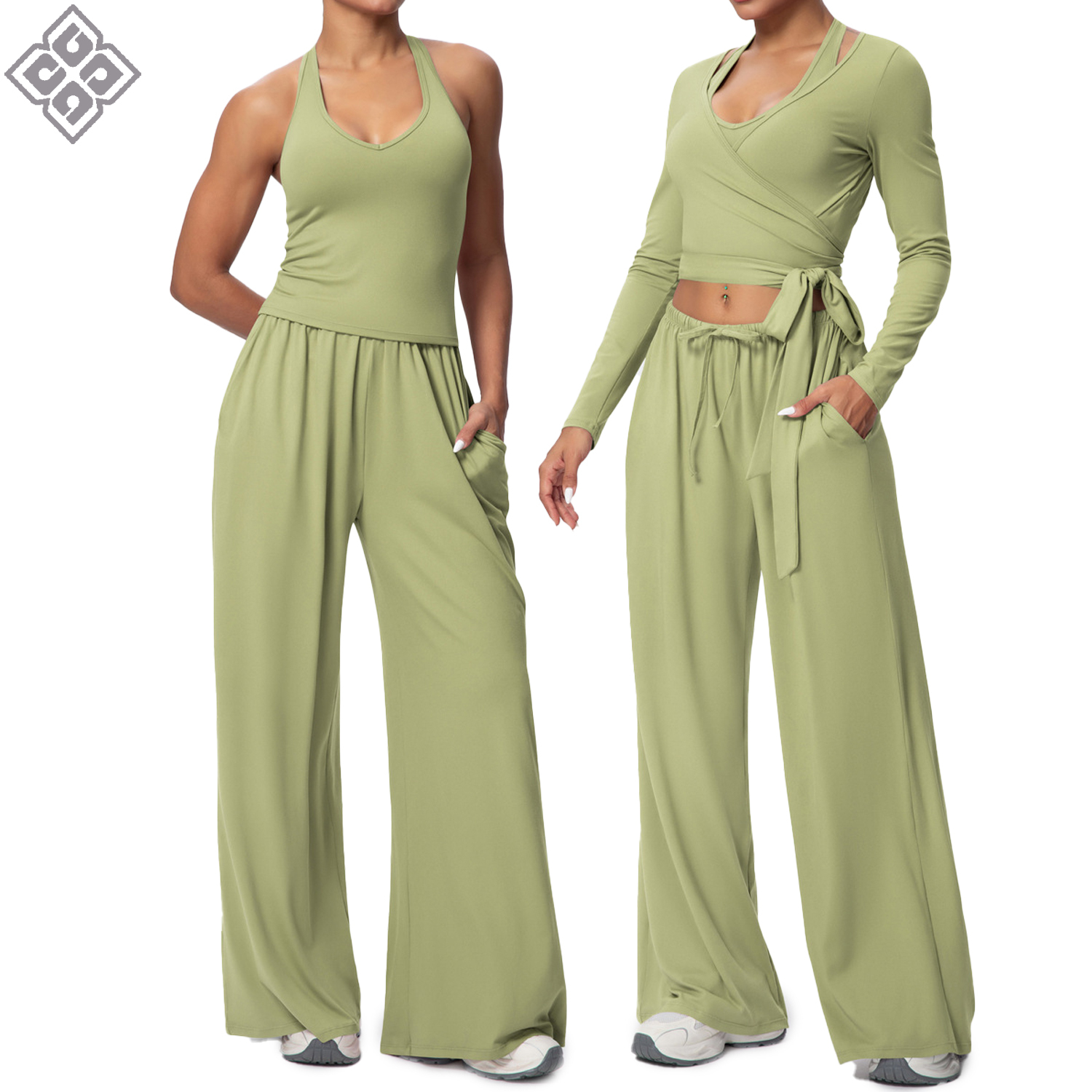 New Women's Personalized Design Yoga Clothes Brushed Tie Back Long Sleeve Yoga Top Breathable Casual Fitness Workout T-Shirt