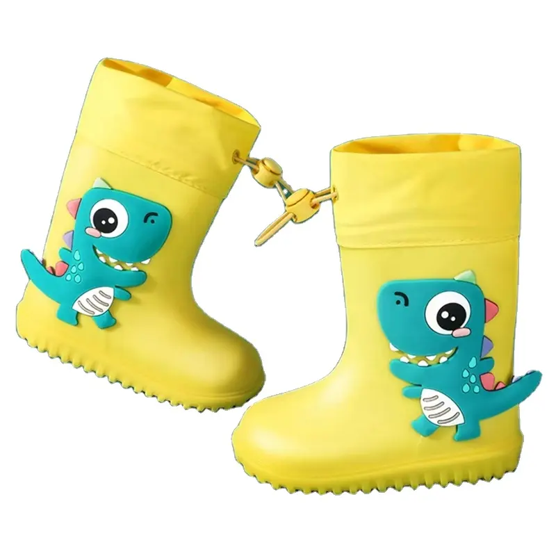 Hot sale In Japan Market Kids Cute Cartoon Dinosaur Rain Boots 2023 New Design Fashion Yellow Rain Boots For Kids