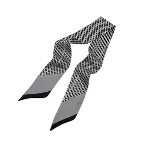 卸売新しい薄いフランスポリエステルスカーフ女性用ビッグブランドの小さなリボンビンテージヘアバンド秋春漫画 - Product Image 2