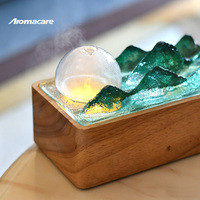 Diffuseur d'arômes Aromacare sans eau, rechargeable par batterie, en bois et verre, paysage au lever du soleil, nébuliseur d'huiles essentielles