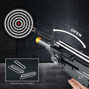 Reobrix 77029 MOC Scorpion pistolet rafale mitraillette modèle WW2 <span class=keywords><strong>arme</strong></span> militaire armes à <span class=keywords><strong>feu</strong></span> bricolage blocs de construction briques jouets ensembles - Product Image 3