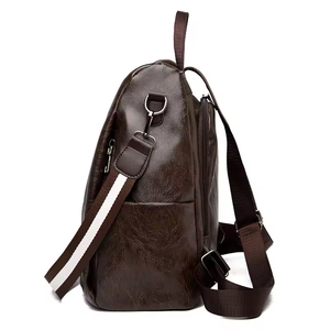 Korean Style Anti-Theft Multi-Use <b>Ladies</b> <b>Backpack</b> Oil Leather Soft Pu Zipper Closure and Polyester Lining RTS Bulk Mixed Order - Product Image 2