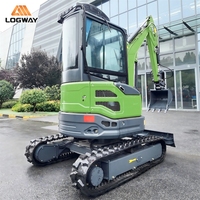 Mini Excavator LOGWAY Bersertifikasi CE, Kecepatan Tinggi-Rendah, Performa Penggalian Kuat untuk Perawatan Jalan