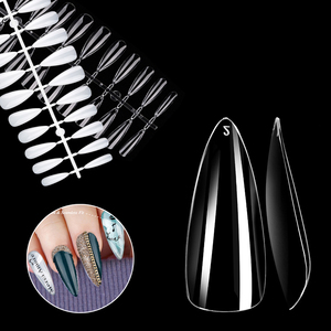Ongles artificiels en acrylique transparents en forme de goutte d'eau, base de vernis, pour manucure en salon, extension d'ongles à presser, kit d'outils de démonstration et d'entraînement - Product Image 2