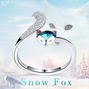 Nuovo Design grazioso grazioso piccolo volpe 925 in <span class=keywords><strong>argento</strong></span> Sterling cristalli di volpe con animali <span class=keywords><strong>anello</strong></span> <span class=keywords><strong>da</strong></span> dito - Product Image 6