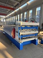 Máquina Formadora de Tejas de Aluminio LINRAN, Máquina Formadora de Tejas Corrugadas Trapezoidales de Tres Capas, Fabricación de Láminas para Techos