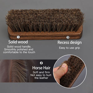 فرشاة تنظيف الأحذية الخشبية <span class=keywords><strong>3</strong></span> في 1 من المصنع فرشاة أحذية رياضية من جلد الغزال - Product Image 4