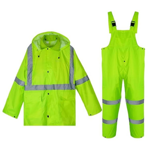 Ensemble <span class=keywords><strong>de</strong></span> vêtements <span class=keywords><strong>de</strong></span> travail imperméables personnalisés, veste et pantalon à bretelles imperméables, tissu ripstop résistant, combinaison <span class=keywords><strong>de</strong></span> pluie pour hommes adultes, pour la conduite à vélo - Product Image 6