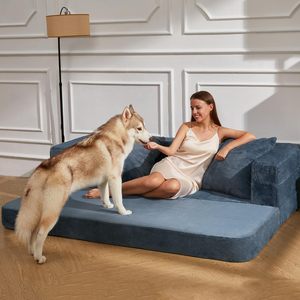 Canapé-lit modulaire 3-en-1 peu encombrant, pliable, en mousse à mémoire de forme, <span class=keywords><strong>convertible</strong></span> en canapé d'angle pour petits espaces - Product Image 4