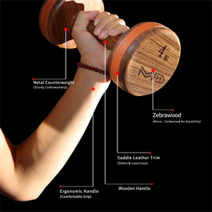 1 Paio di Manubri in Legno di Alta Qualità e Resistenti da 1 KG - Attrezzatura per Allenamento di Forza per Braccia e Gambe - Sicuri per l'Allenamento di Forza - Product Image 4