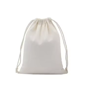 Sac à cordon en toile de coton naturelle avec logo personnalisé, sérigraphié, à simple ou double cordon - Product Image 5