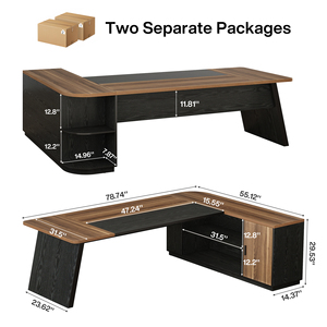 Escritorios de Oficina <span class=keywords><strong>Tribesigns</strong></span> de Madera Sólida de 79 Pulgadas, <span class=keywords><strong>Escritorio</strong></span> de Oficina Grande con Estantes de Almacenamiento - Product Image 2