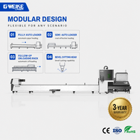 Machine de découpe laser à fibre pour tubes métalliques GWEIKE LF6016T2, manuelle/automatique, CNC, acier inoxydable, carbone, aluminium