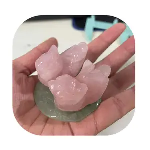 45 mm gravur produkte spirituelle kristall handwerke natürlich rosa rosa quarz kristall mandarin ente zum valentinstag geschenk