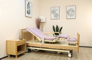 Luxushaushaltsbett komplett aus Massivholz Eiche Kopfteil hochelastische Schwammmatratze hochwertiges Krankenhausbett - Product Image 4