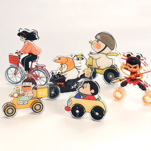 Ornements de bureau DIY personnalisables en plastique mignon - Jouet périphérique d'animation de voiture à bascule incluant scooter et moto - pour enfants - Product Image 2