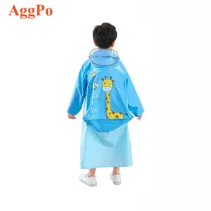 Mưa Poncho trẻ em Toddler Poncho với mui xe Waterpoof mưa áo khoác áo khoác 3D phim hoạt hình trẻ em áo mưa cho cô gái cậu bé