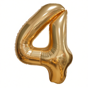 Globo de aluminio dorado con el número 4, modelo 50209, para fiestas, Día de la Madre, graduación, Año Nuevo Chino, regreso a clases - Product Image 1